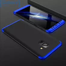 Чехол бампер GKK Dual Armor Case для Samsung Galaxy A8 Black\Blue (Черный/Синий)