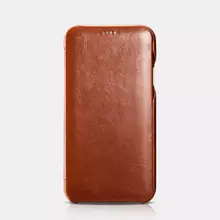 Чехол книжка c натуральной кожи Icarer Curved Edge Vintage Case для Samsung Galaxy S9 Plus Red (Красный)