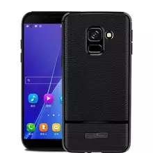 Чехол бампер IDOOLS Leather Fit Case для Samsung Galaxy J6 2018 J600F Black (Черный)