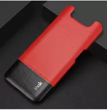 Чехол бампер Imak Leather Fit для Samsung Galaxy A80 Black\Red (Черный\Красный)