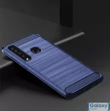Чехол бампер Ipaky Carbon Fiber Series для Samsung Galaxy A9 2018 Blue (Синий)