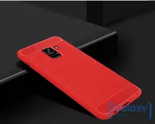 Чехол бампер Ipaky Carbon Fiber для Samsung Galaxy A7 (A7 2018) Red (Красный)