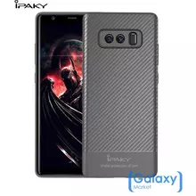Чехол бампер Ipaky Carbon Fiber Extra для Samsung Galaxy Note 8 Gray (Серый)