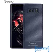 Чехол бампер Ipaky Carbon Fiber Extra для Samsung Galaxy Note 8 Blue (Синий)