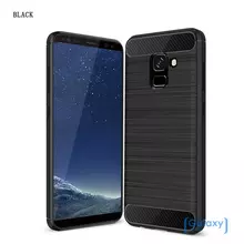 Чехол бампер Ipaky Carbon Fiber для Samsung Galaxy A8 Plus 2018 Black (Черный)