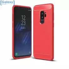 Чехол бампер Ipaky Carbon Fiber для Samsung Galaxy S9 Plus Red (Красный)