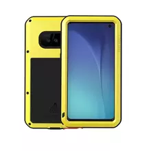 Противоударный металлический Чехол бампер Love Mei Powerful для Samsung Galaxy S10e Yellow (Желтый)