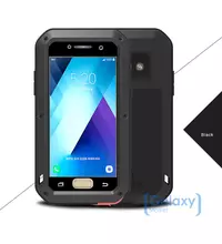 Противоударный металлический Чехол бампер Love Mei Powerful Case для Samsung Galaxy A3 (A3 2017) Black (Черный)