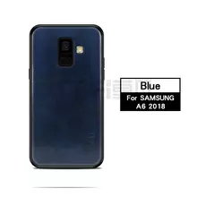 Чехол бампер Mofi Leather Bumper для Samsung Galaxy A6 2018 Blue (Синий)