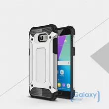 Чехол бампер Rugged Hybrid Tough Armor Case для Samsung Galaxy A3 (A3 2017) Silver (Серебристый)