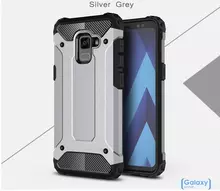 Чехол бампер Rugged Hybrid Tough Armor Case для Samsung Galaxy A6 Plus 2018 Silver Grey (Серебристо-серый)