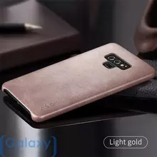 Чехол бампер X-Level Leather Case для Samsung Galaxy Note 9 Gold (Золотой)