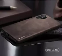 Чехол бампер X-Level Leather для Samsung Galaxy A70 Dark Coffe (Кофейный)