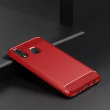 Чехол бампер Ipaky Carbon Fiber для Samsung Galaxy A30 Red (Красный)