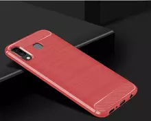 Чехол бампер Ipaky Carbon Fiber для Samsung Galaxy A9 Star Red (Красный)