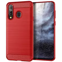 Чехол бампер Ipaky Carbon Fiber для Samsung Galaxy M30 Red (Красный)