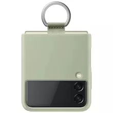 Оригинальный чехол бампер Samsung Silicone Cover with Ring для Samsung Galaxy Flip 3 Olive Green (Армейский Зеленый) EF-PF711TMEGRU