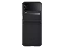 Оригинальный чехол бампер для Samsung Galaxy Flip 4 Samsung Leather Back Cover Black (Черный)