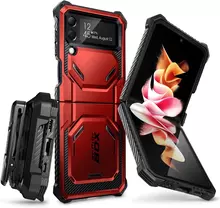 Противоударный чехол бампер i-Blason Armorbox (встроенная подставка) для Samsung Galaxy Flip 4 Red (Красный)