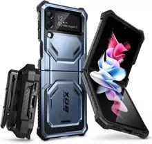 Противоударный чехол бампер i-Blason Armorbox (встроенная подставка) для Samsung Galaxy Flip 4 Purple (Пурпурный)