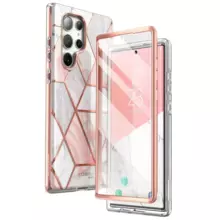 Противоударный чехол бампер i-Blason Cosmo для Samsung Galaxy S23 Ultra Marble Pink (Розовый Мрамор)