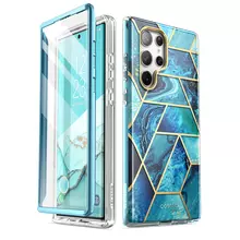 Противоударный чехол бампер i-Blason Cosmo для Samsung Galaxy S23 Ultra Ocean Blue (Синий Мрамор)