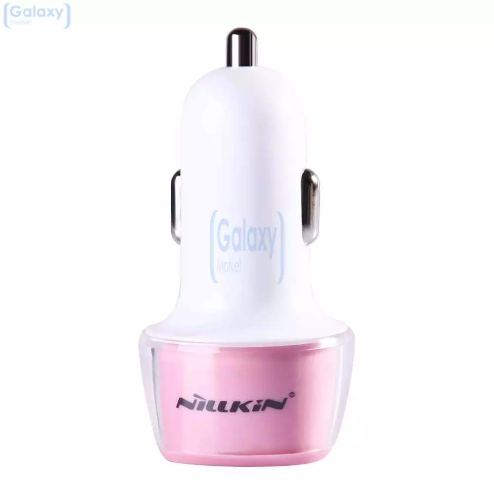 Оригинальная автомобильная зарядка от прикуривателя Nillkin Jelly car charger Dual USB (розовый)