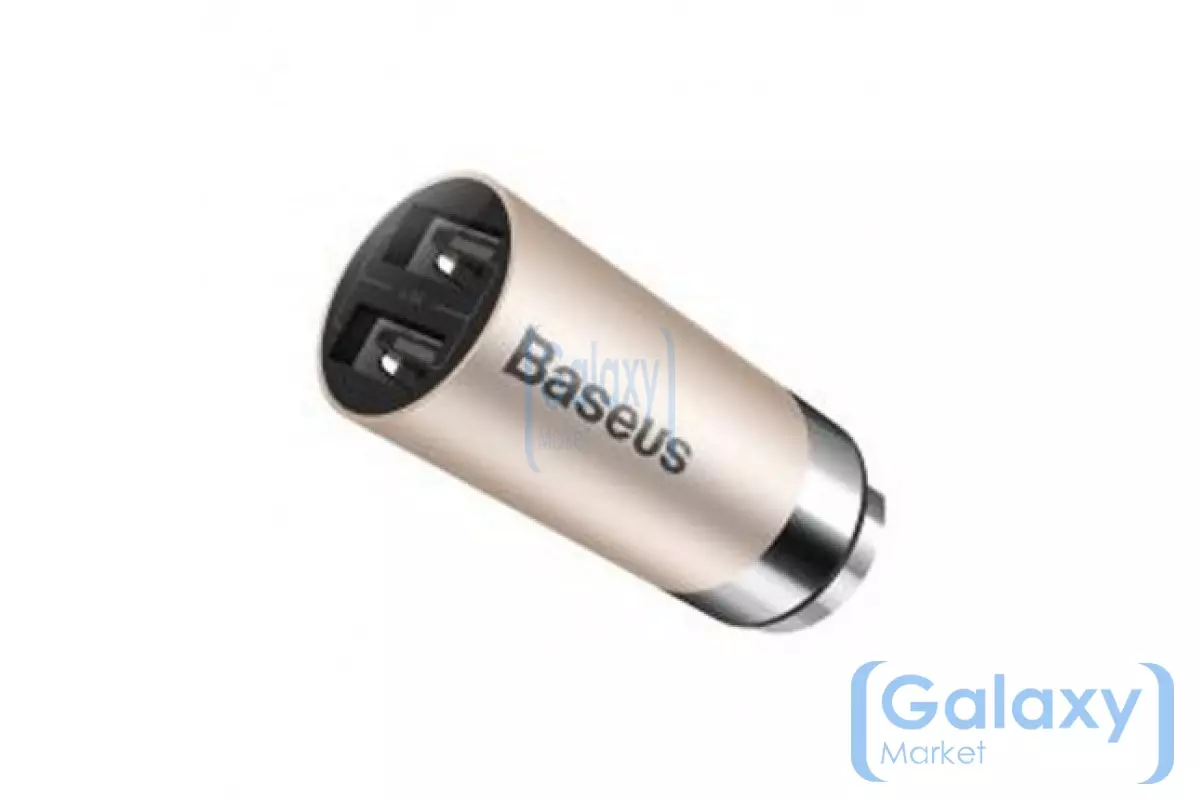Автомобильная зарядка от прикуривателя Baseus CarQ Series Dual USB Car Charger для быстрой зарядки смартфонов и телефонов Gold (Золотой)