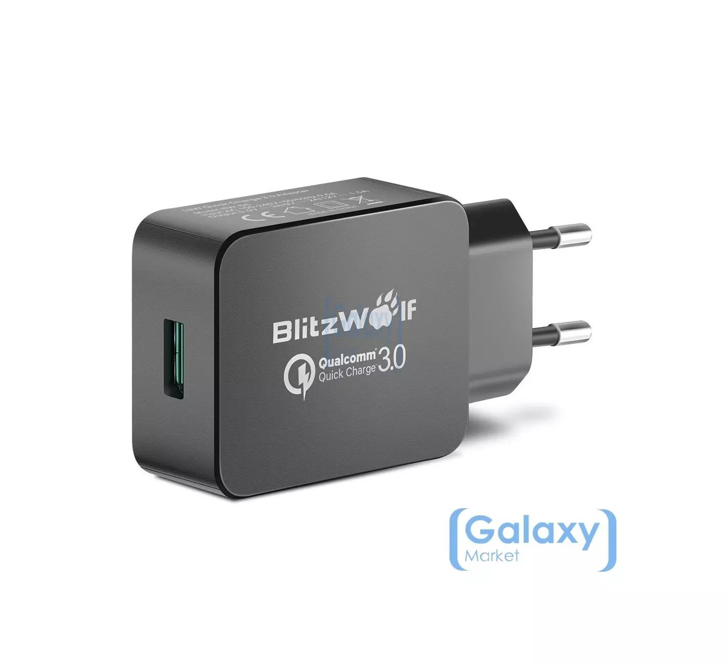 Сетевая зарядка для смартфонов BlitzWolf QC3.0 18W Power 3S Tech Black (Черный) BW-S5