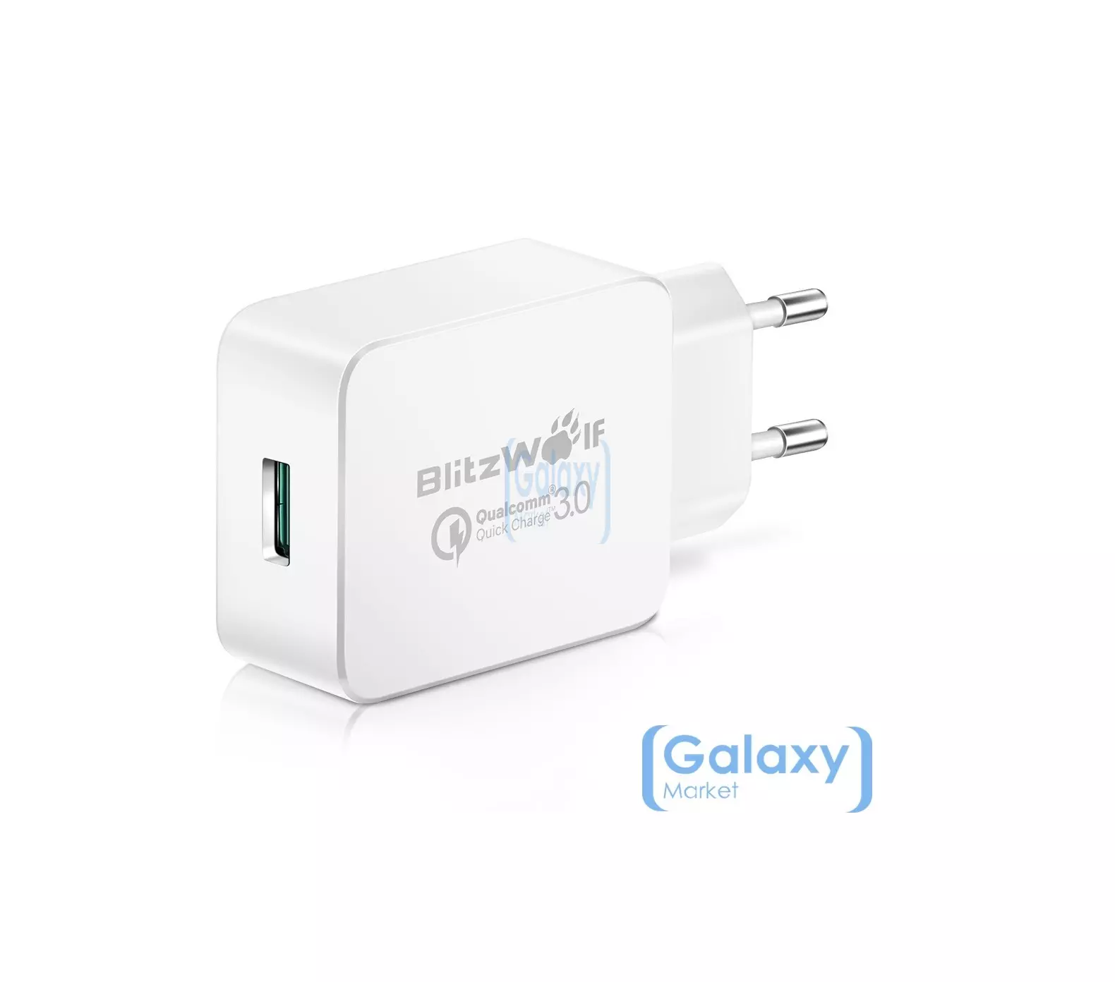 Сетевая зарядка для смартфонов BlitzWolf QC3.0 18W Power 3S Tech White (Белый) BW-S5