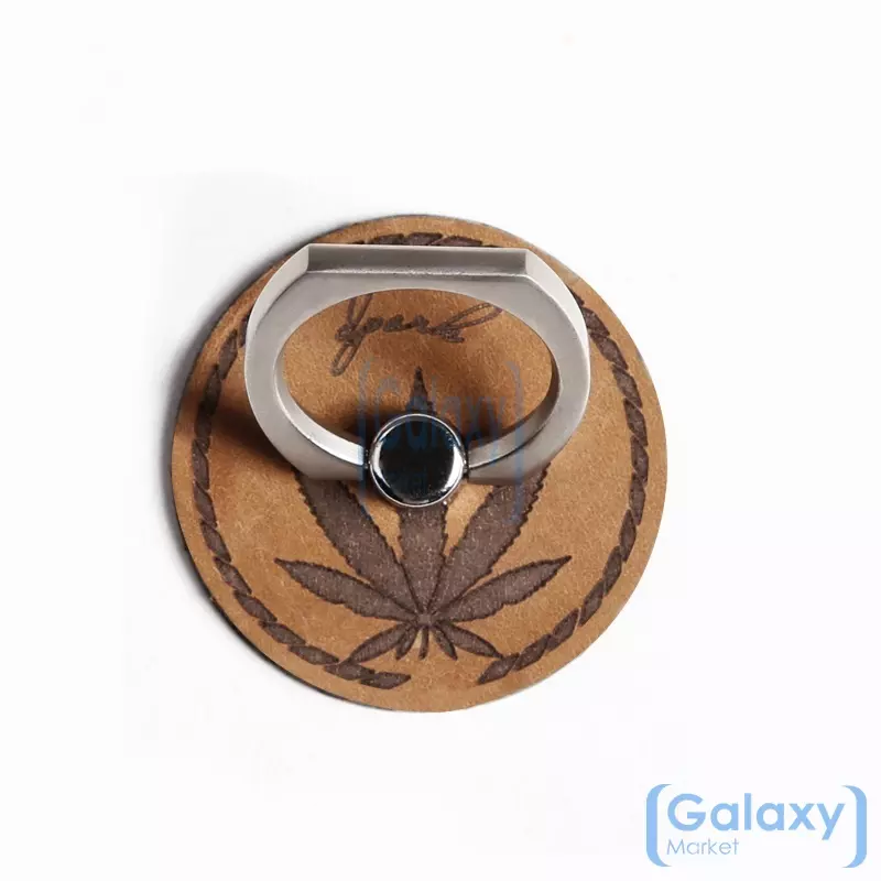 Универсальное кольцо-подставка D-park 360 Metal Finger Ring для смартфонов и телефонов Weed (Сорняк)
