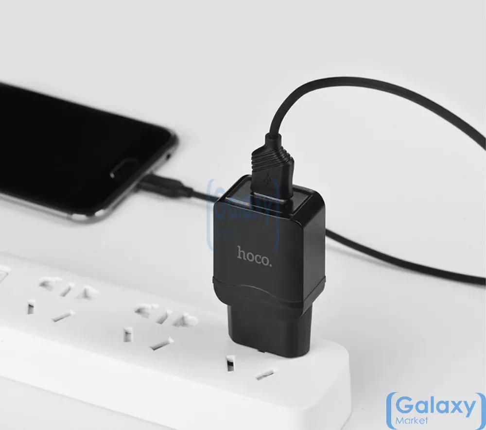 Сетевая зарядка для смартфона Hoco C22A micro USB White (Белый)