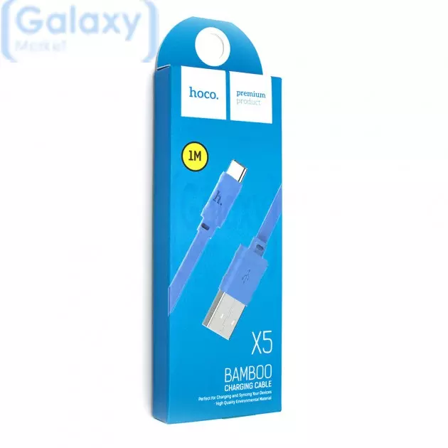 Оригинальный кабель для зарядки и передачи данных Hoco X5 Type-C Bamboo для смартфона Blue (Синий)