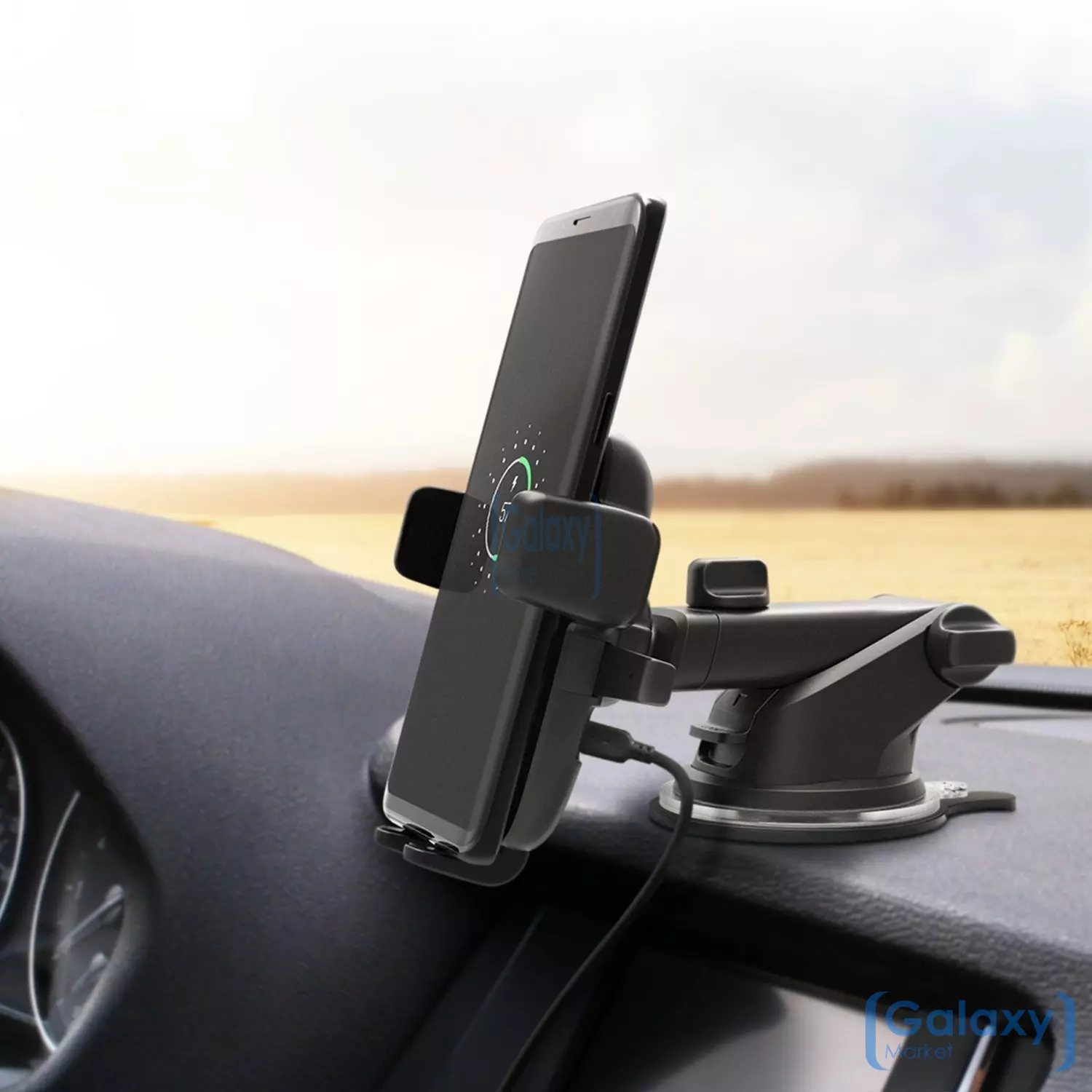 Автомобильный держатель с беспроводной зарядкой iOttie Easy One Touch 4 QI Car Mount для смартфонов и телефонов Black (Черный) HLCRIO134