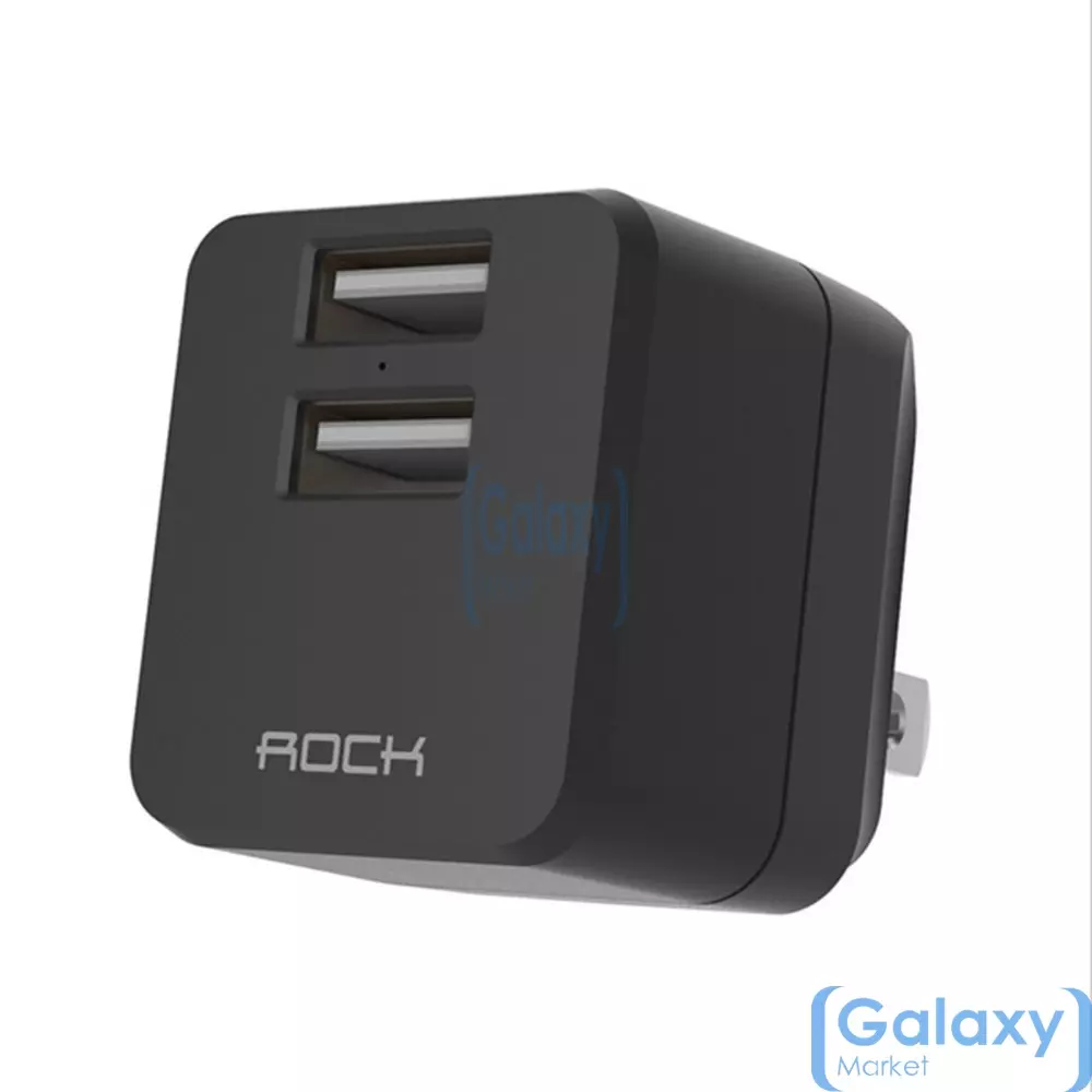 Зарядная станция Rock AC Chardger 2.4 A для смартфонов и телефонов от розетки 220В Black (Черный)