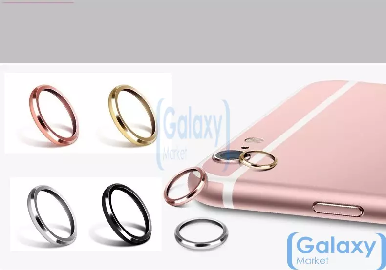 Защитное металлическое кольцо Rock на линзу камеры для Apple iPhone 6 / 6S / 6S Plus Rose Gold (Розовое Золото)