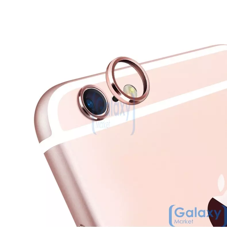 Защитное металлическое кольцо Rock на линзу камеры для Apple iPhone 6 / 6S / 6S Plus Rose Gold (Розовое Золото)