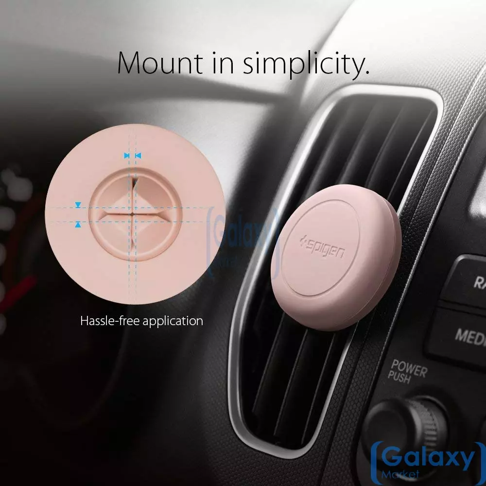 Магнитный автомобильный держатель Spigen А200 Magnetic Air Vent Mount для смартфонов и телефонов Pink Sand (Розовый) SGP11583