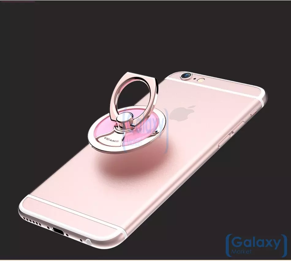 Алюминиевое кольцо-подставка USAMS 360 Rotation Aluminium Alloy Portable Holder для смартфонов и телефонов White (Белый)