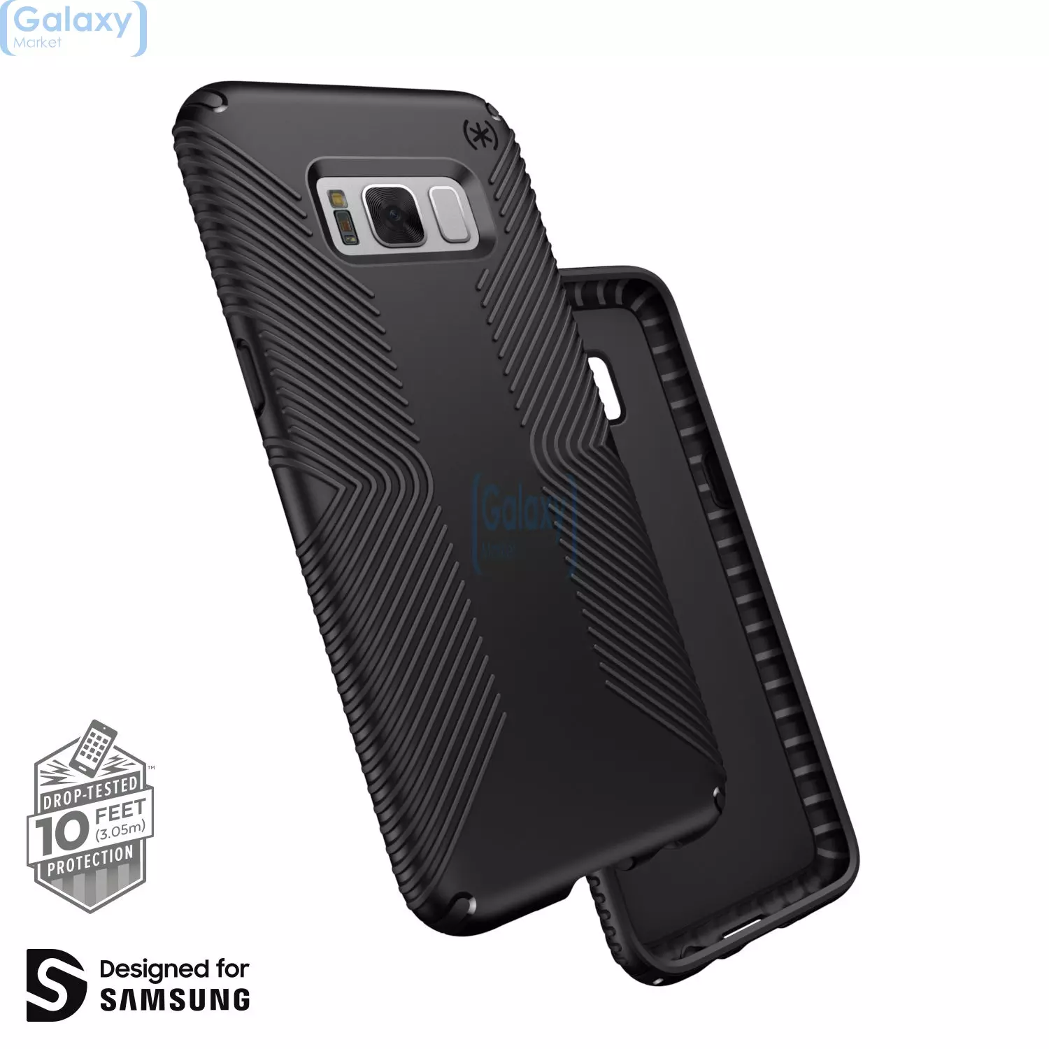 Чехол бампер Speck Presidio Grip Series для Samsung Galaxy S9 Plus Black (Черный)