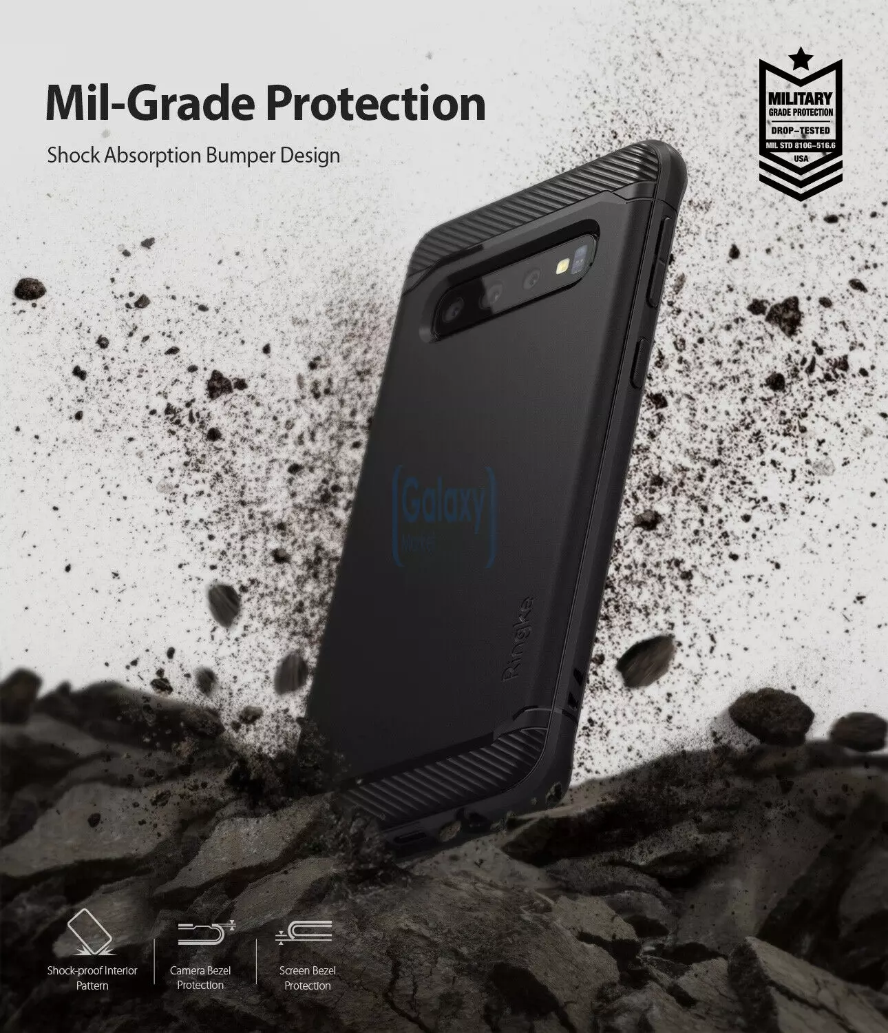 Чехол бампер Ringke Onyx для Samsung Galaxy S10 Plus Black (Черный)