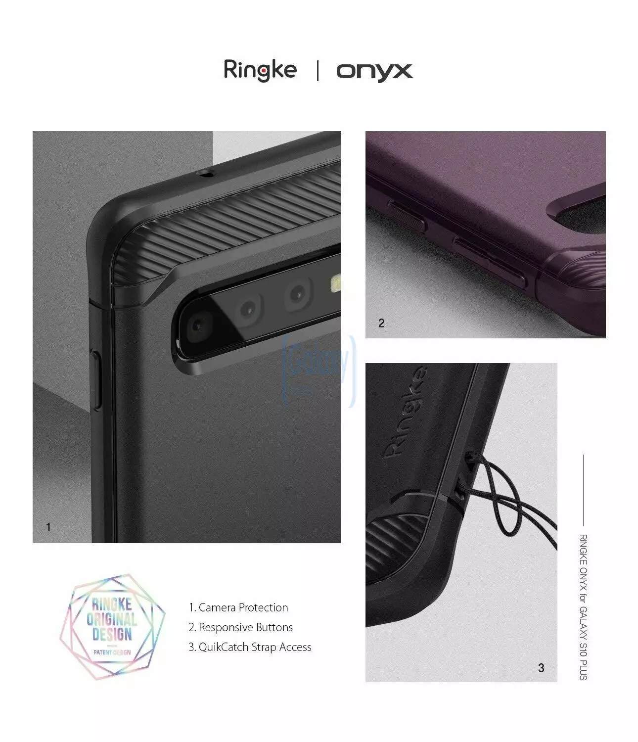 Чехол бампер Ringke Onyx для Samsung Galaxy S10 Plus Black (Черный)