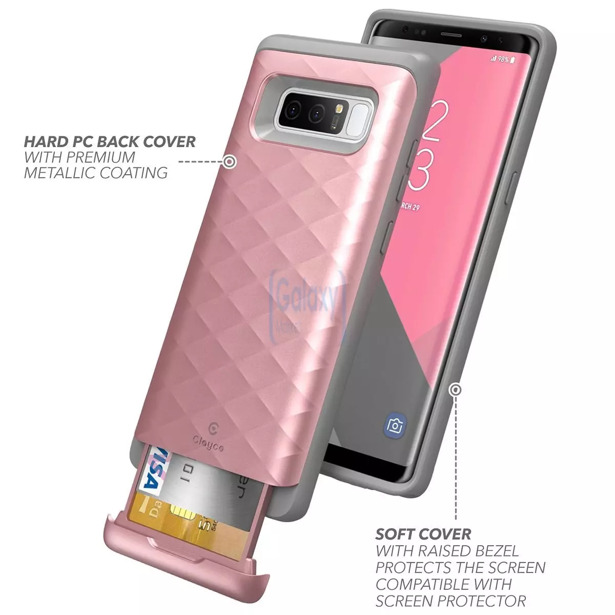 Чехол бампер Clayco Argos Case для Samsung Galaxy Note 8 Rose Gold (Розовое золото)