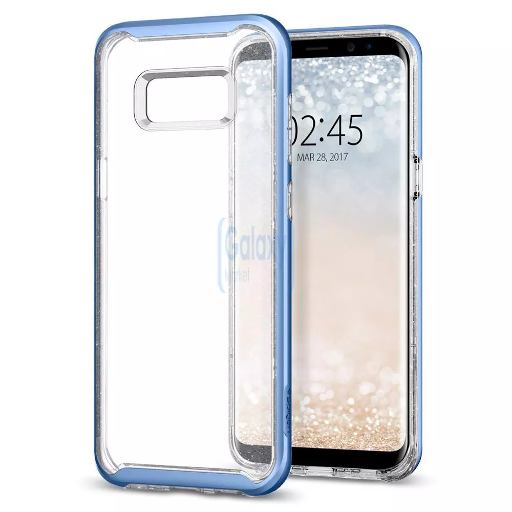 Чехол бампер Spigen Case Neo Hybrid Crystal Glitter для Samsung Galaxy S8 Plus Blue Quartz (Синий кварц)