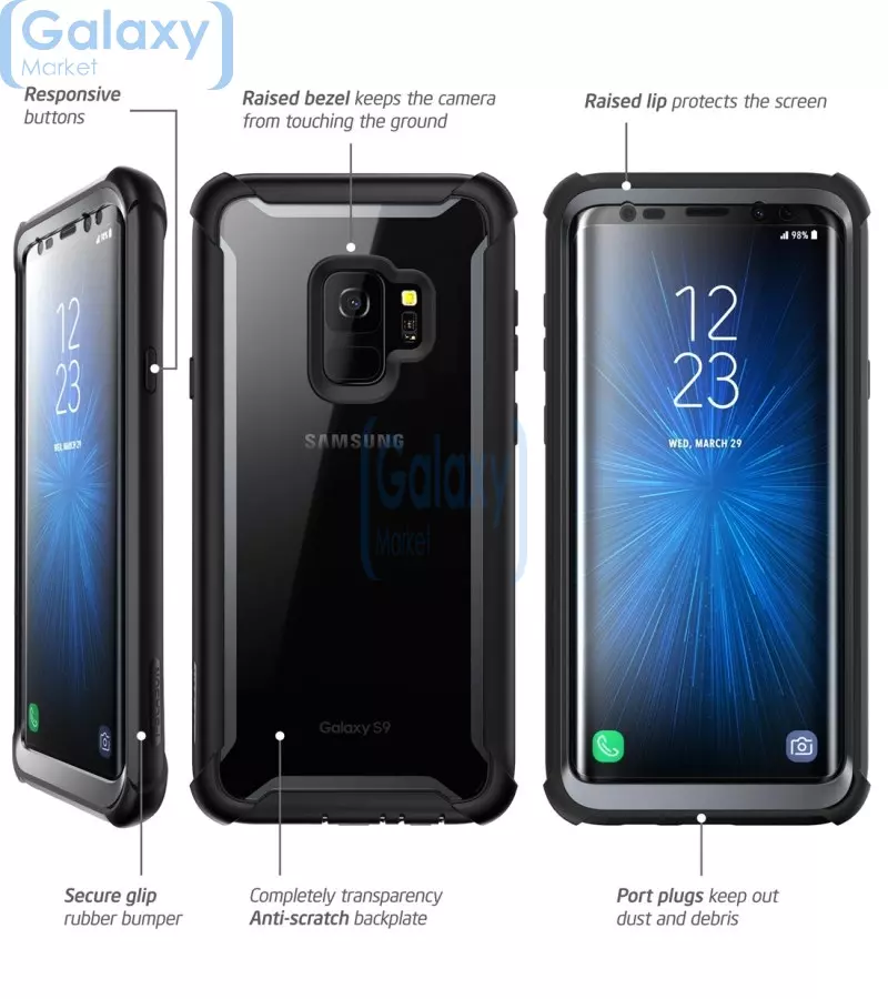 Чехол бампер i-Blason Ares Case для Samsung Galaxy S9 Black (Черный)