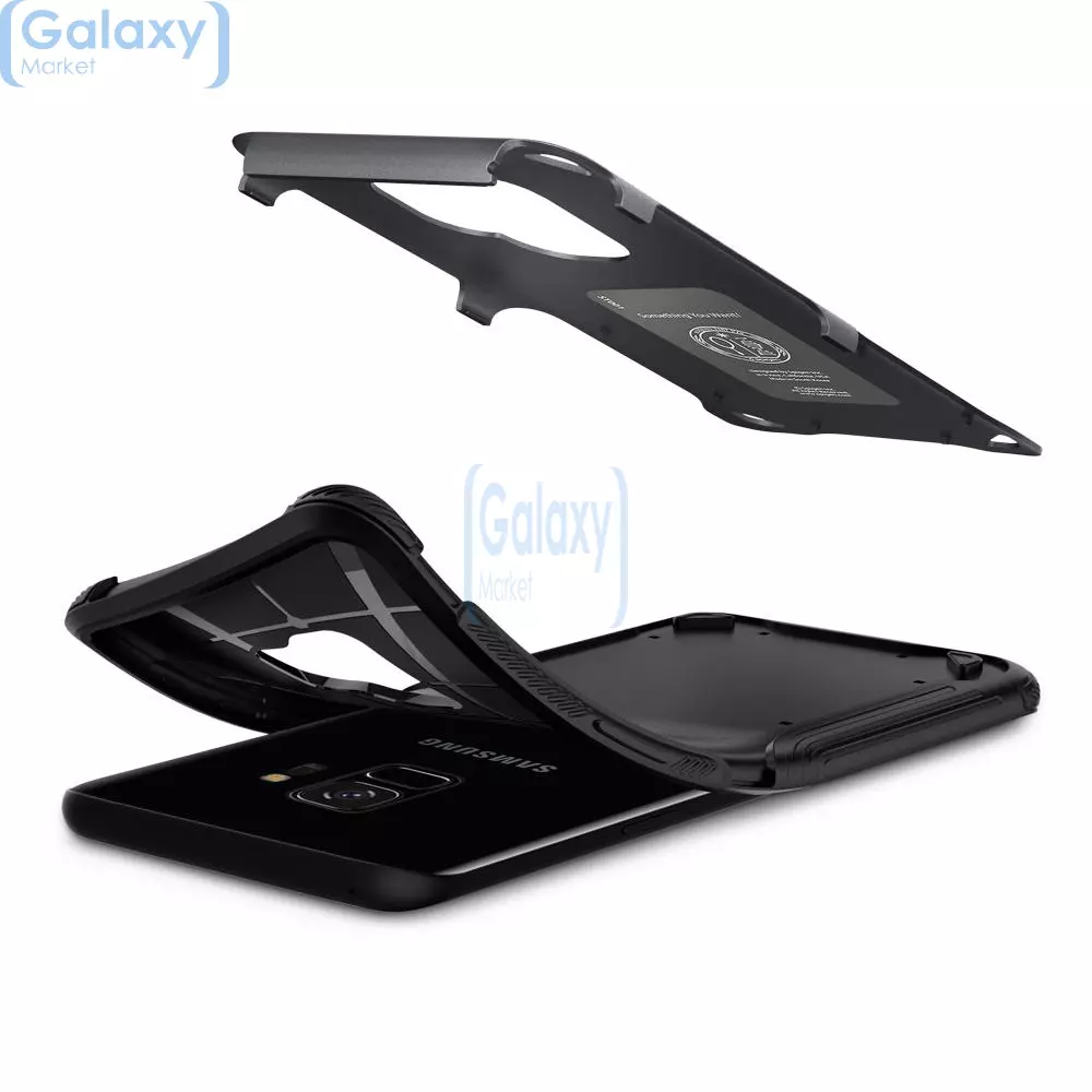 Чехол бампер Spigen Case Hybrid Armor Series для Samsung Galaxy S9 Plus Gunmetal (Оружейный Металл)