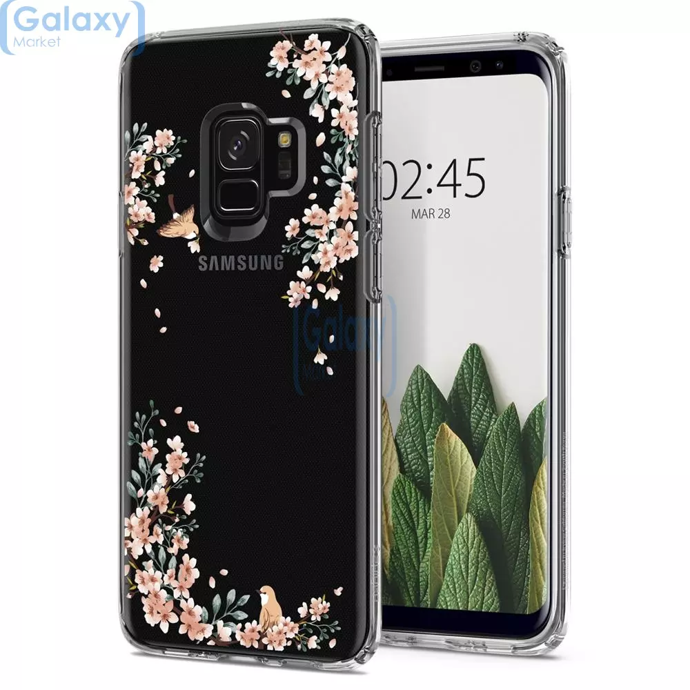 Чехол бампер Spigen Case Liquid Crystal Blossom Series для Samsung Galaxy S9 Nature (Природа)