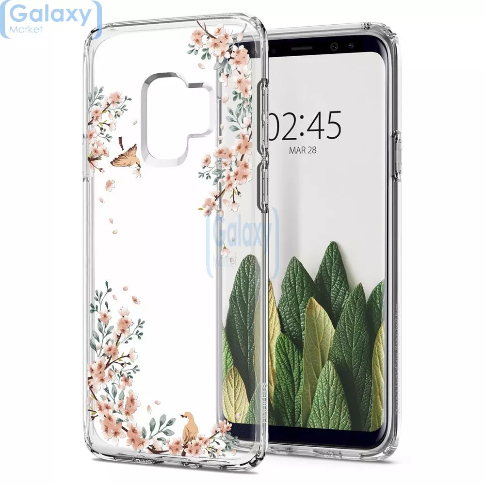 Чехол бампер Spigen Case Liquid Crystal Blossom Series для Samsung Galaxy S9 Nature (Природа)