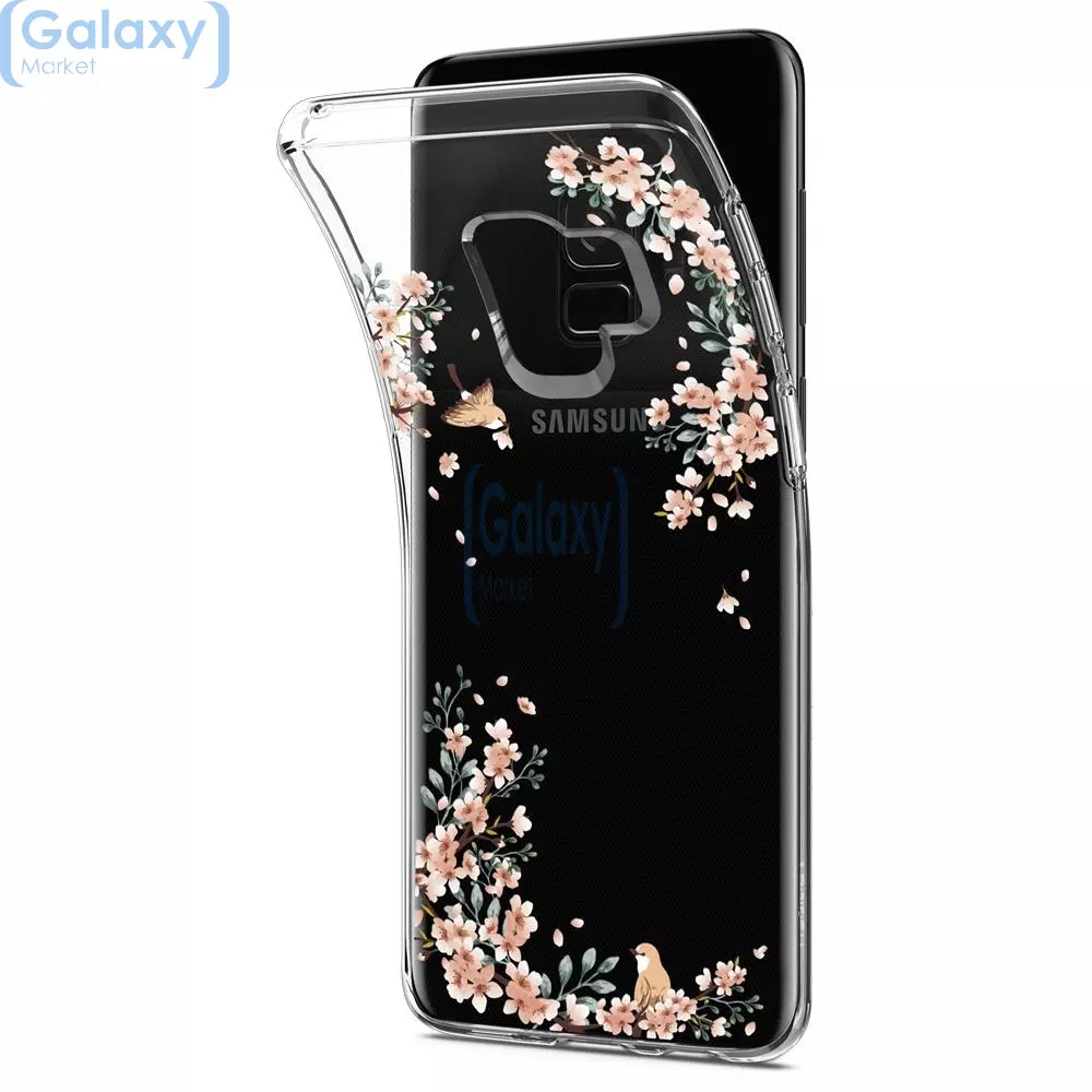 Чехол бампер Spigen Case Liquid Crystal Blossom Series для Samsung Galaxy S9 Plus Nature (Природа)