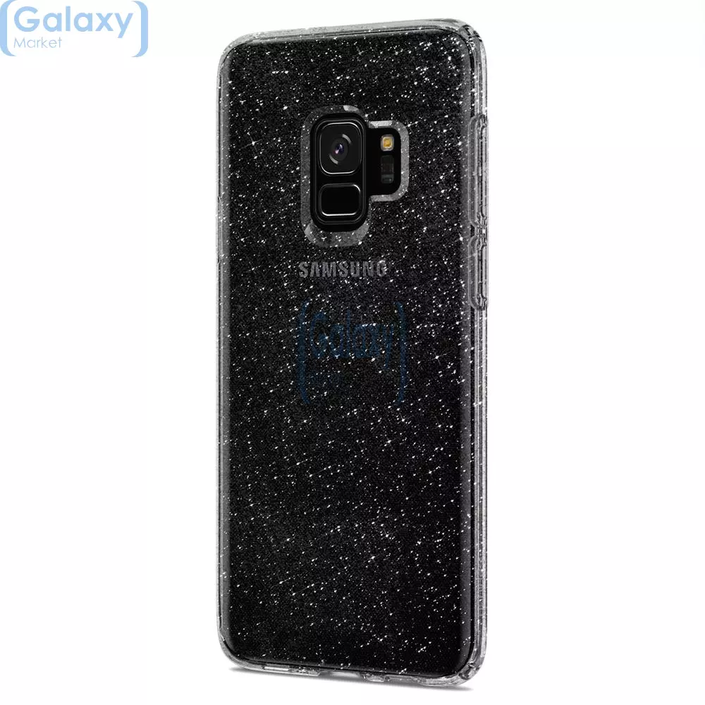 Чехол бампер Spigen Case Liquid Crystal Glitter Series для Samsung Galaxy S9 Crystal Quartz (Прозрачный кварц)